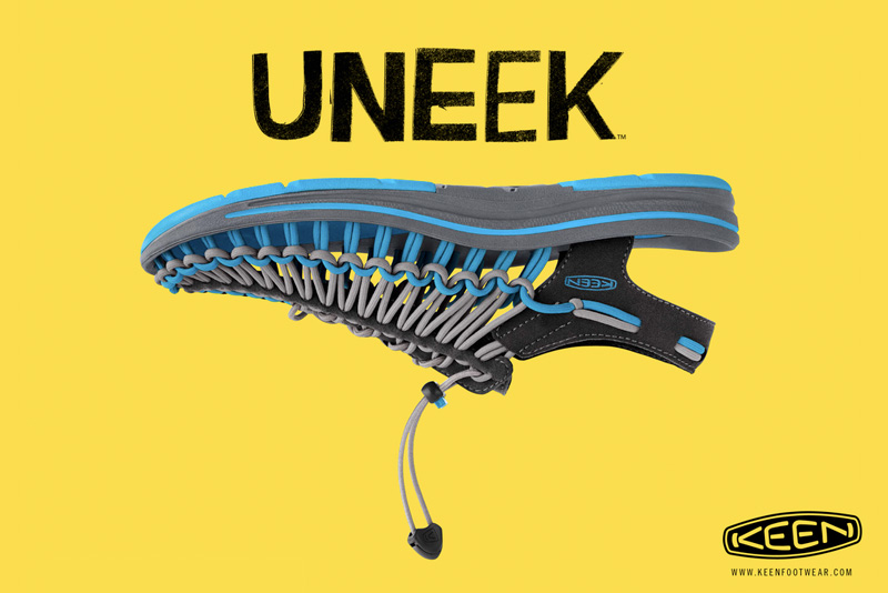 2本の紐で編み上げられた、ユニークなスニーカー『UNEEK』
